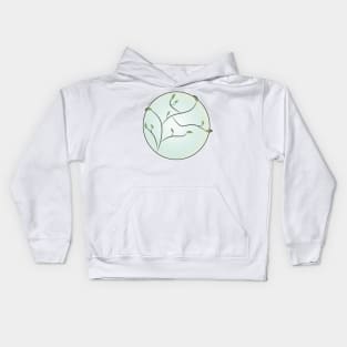 Full Moon with Leaves (Blue) Kids Hoodie